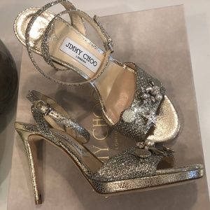 Jimmy Choo Electra 100 High Heel w/Jeweled Buttons
